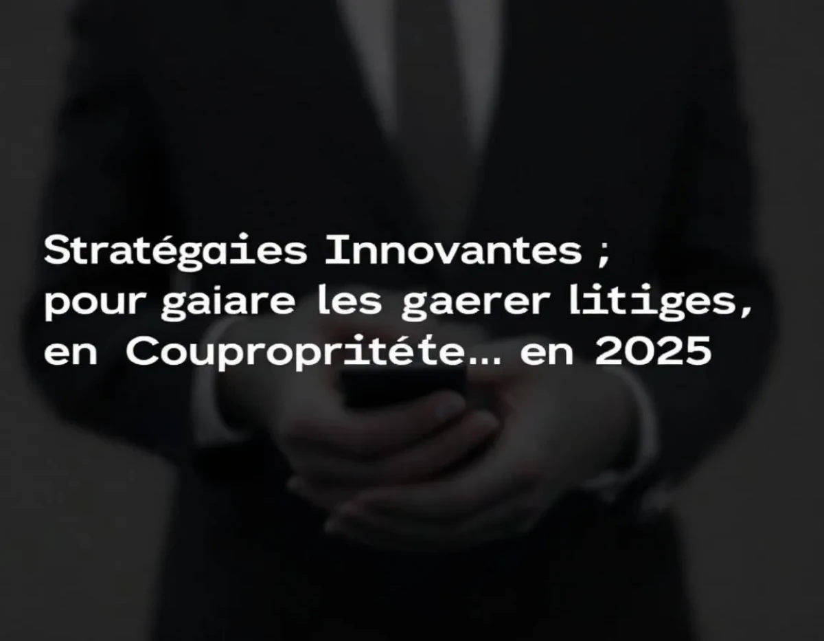 Stratégies Innovantes pour Gérer les Litiges en Copropriété en 2025